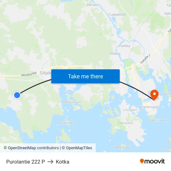 Purolantie 222  P to Kotka map