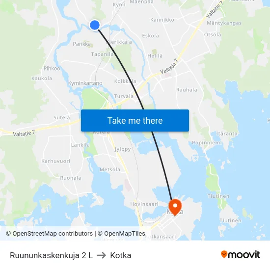Ruununkaskenkuja 2 L to Kotka map