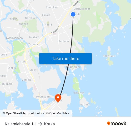 Kalamiehentie 1 I to Kotka map