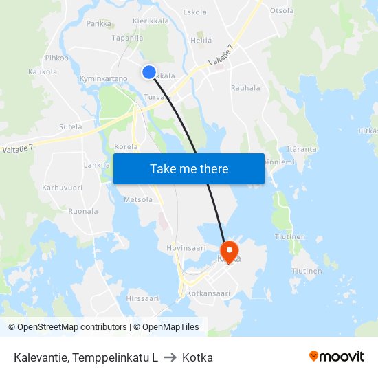 Kalevantie, Temppelinkatu L to Kotka map