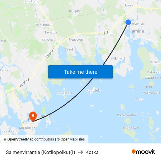 Salmenvirrantie  (Kotilopolku)(I) to Kotka map