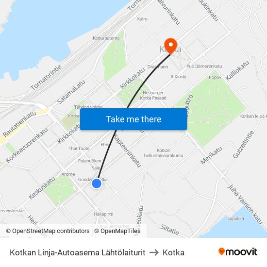 Kotkan Linja-Autoasema Lähtölaiturit to Kotka map