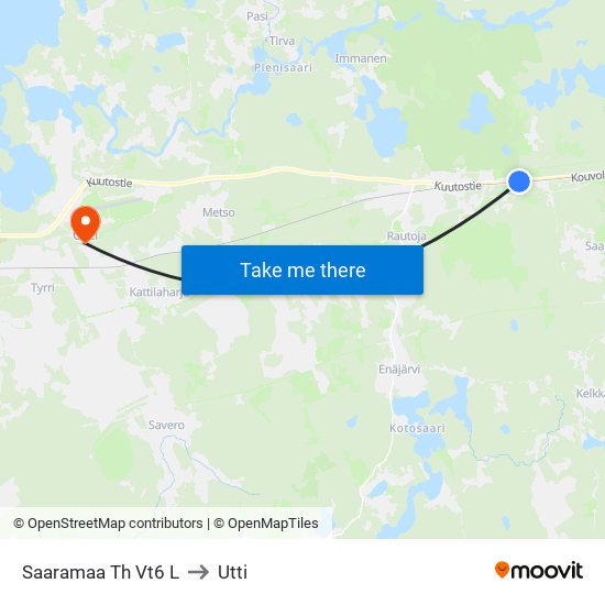 Saaramaa Th Vt6 L to Utti map