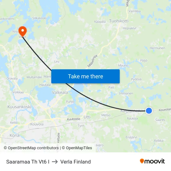 Saaramaa Th Vt6 I to Verla Finland map