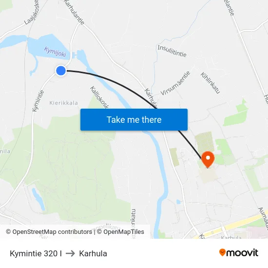 Kymintie 320 I to Karhula map