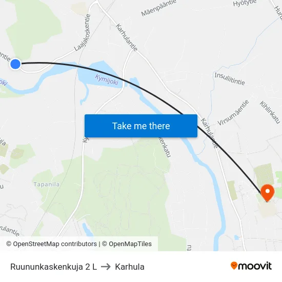 Ruununkaskenkuja 2 L to Karhula map