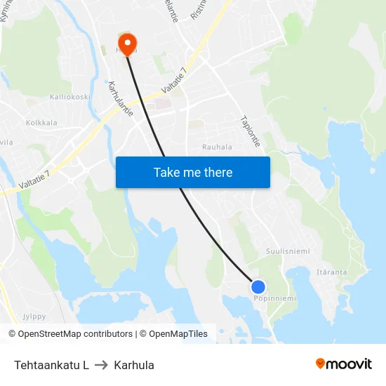 Tehtaankatu L to Karhula map