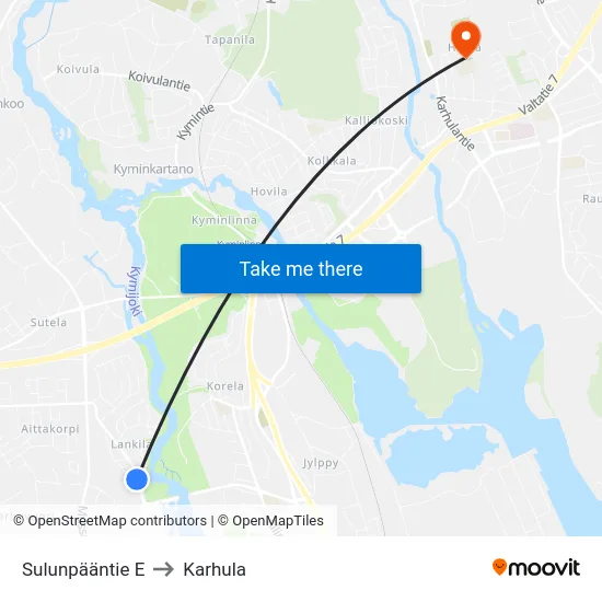 Sulunpääntie E to Karhula map