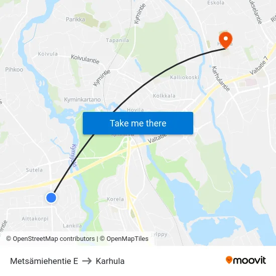 Metsämiehentie  E to Karhula map