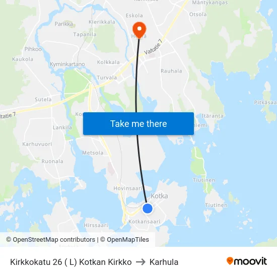 Kirkkokatu 26 ( L) Kotkan Kirkko to Karhula map