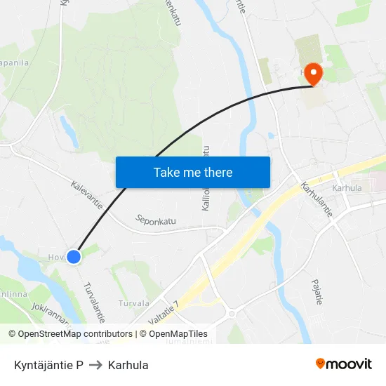 Kyntäjäntie P to Karhula map