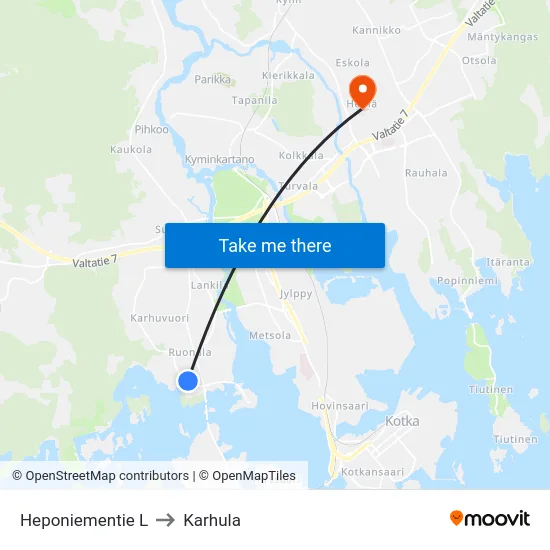 Heponiementie L to Karhula map
