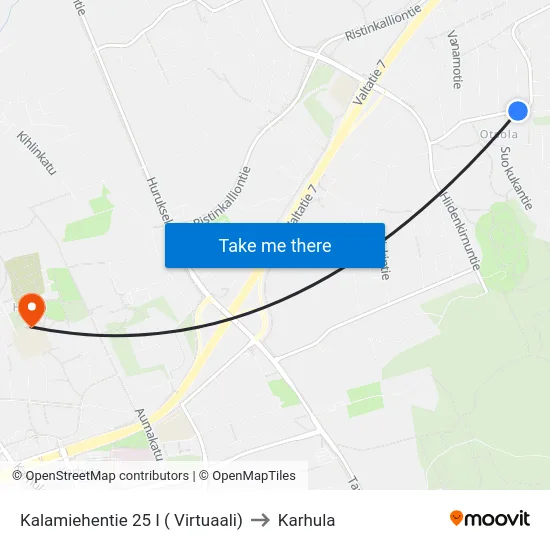Kalamiehentie 25 I ( Virtuaali) to Karhula map