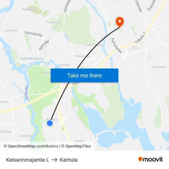 Keisarinmajantie L to Karhula map