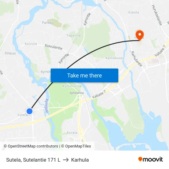 Sutela, Sutelantie 171 L to Karhula map