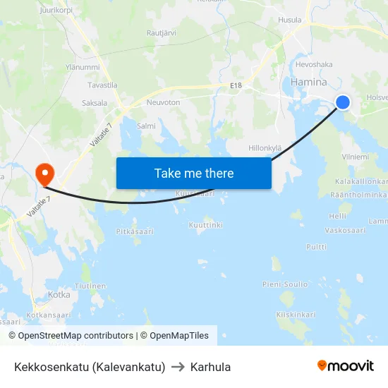 Kekkosenkatu  (Kalevankatu) to Karhula map