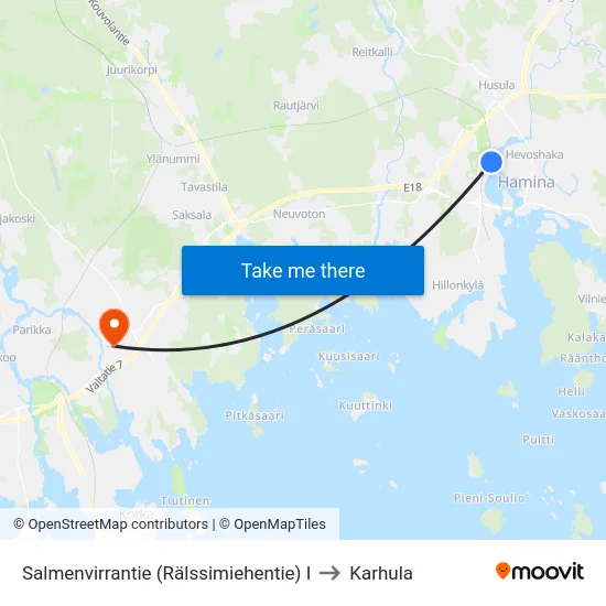 Salmenvirrantie  (Rälssimiehentie) I to Karhula map