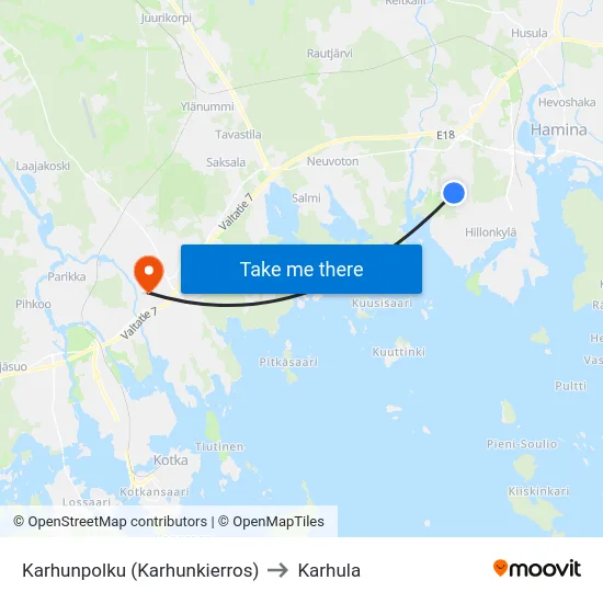 Karhunpolku  (Karhunkierros) to Karhula map