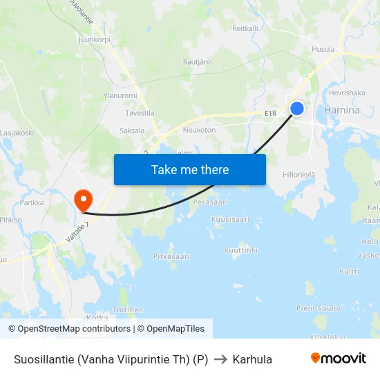 Suosillantie  (Vanha Viipurintie Th) (P) to Karhula map