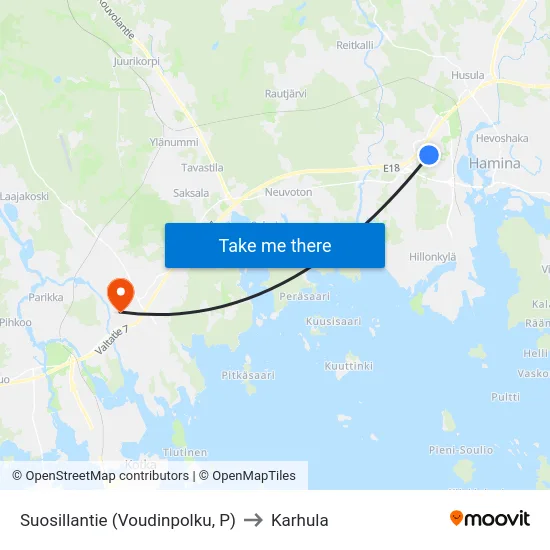 Suosillantie  (Voudinpolku, P) to Karhula map