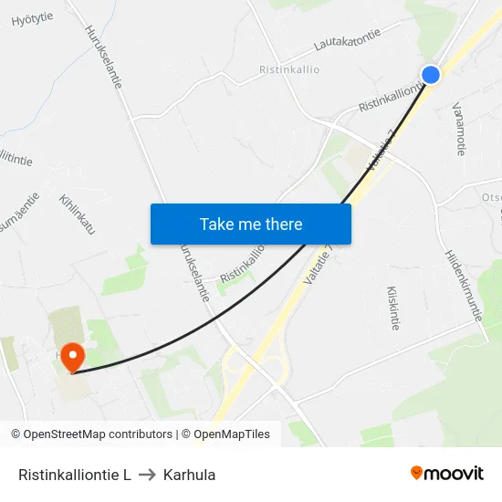 Ristinkalliontie L to Karhula map
