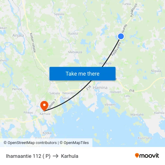 Ihamaantie 112 ( P) to Karhula map