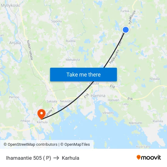 Ihamaantie 505 ( P) to Karhula map