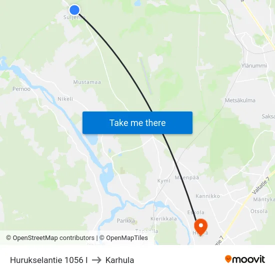 Hurukselantie 1056 I to Karhula map