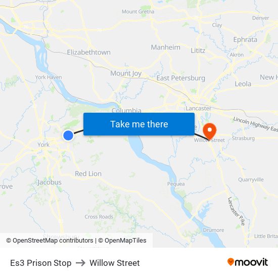 Es3 Prison Stop to Willow Street map