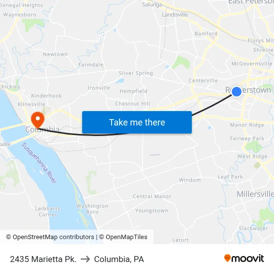 2435 Marietta Pk. to Columbia, PA map