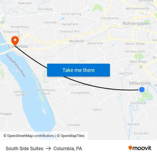 South Side Suites to Columbia, PA map