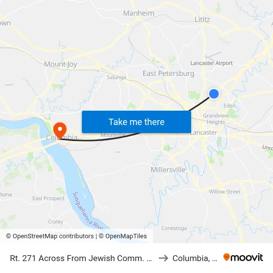 Rt. 271 Across From Jewish Comm. Cntr. to Columbia, PA map