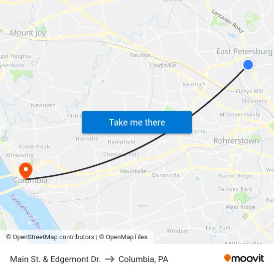 Main St. & Edgemont Dr. to Columbia, PA map