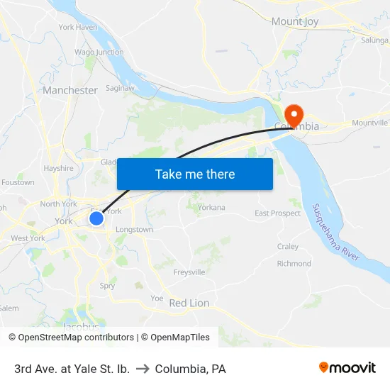 3rd Ave. at Yale St. Ib. to Columbia, PA map