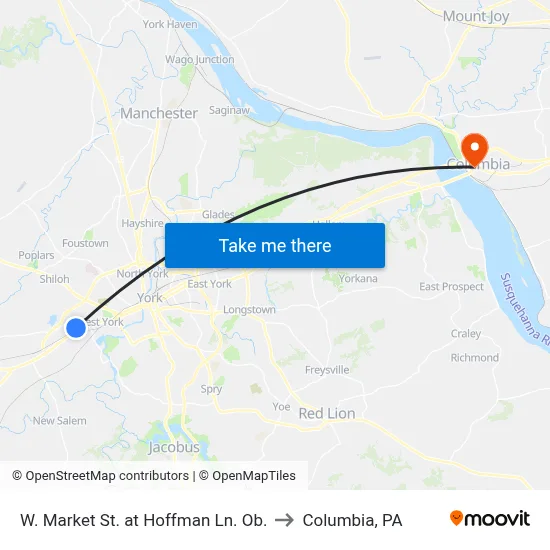 W. Market St. at Hoffman Ln. Ob. to Columbia, PA map