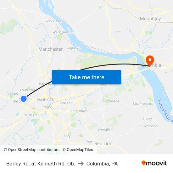 Barley Rd. at Kenneth Rd. Ob. to Columbia, PA map