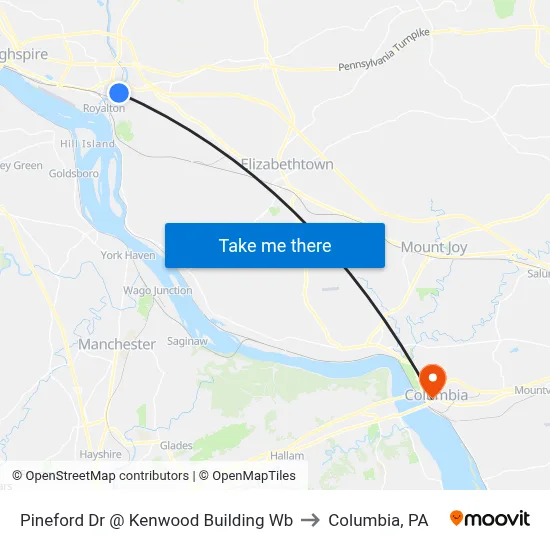 Pineford Dr @ Kenwood Building Wb to Columbia, PA map