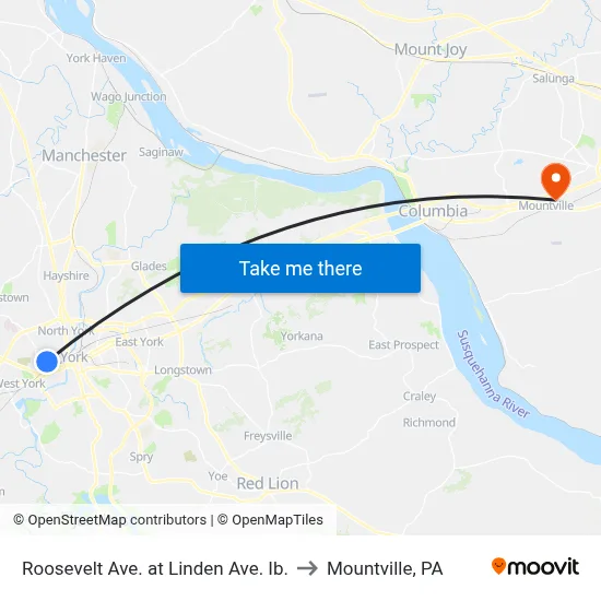 Roosevelt Ave. at Linden Ave. Ib. to Mountville, PA map