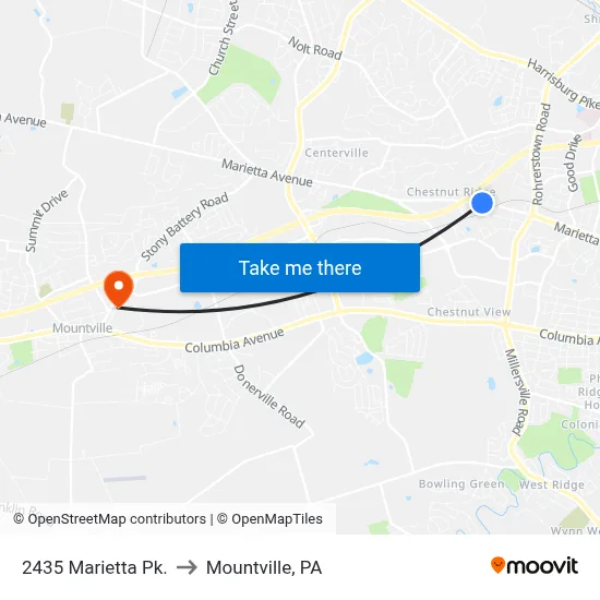 2435 Marietta Pk. to Mountville, PA map