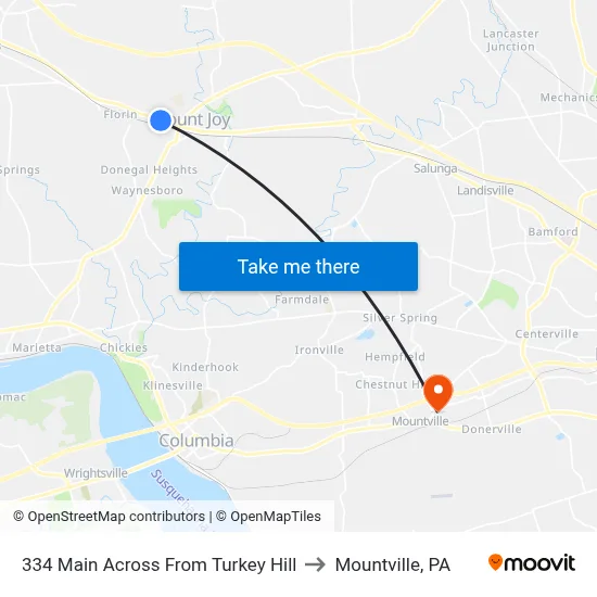 334 Main Across From Turkey Hill to Mountville, PA map