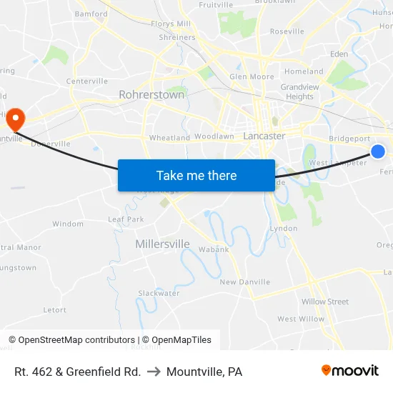 Rt. 462 & Greenfield Rd. to Mountville, PA map
