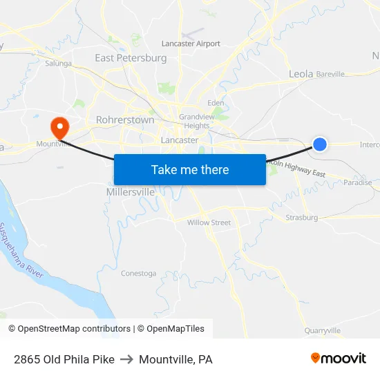 2865 Old Phila Pike to Mountville, PA map