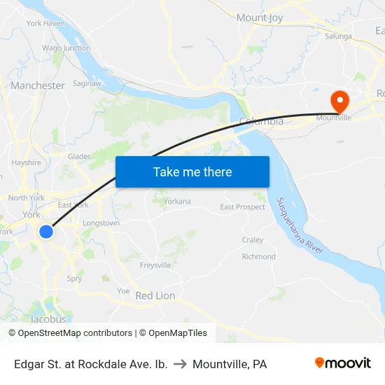 Edgar St. at Rockdale Ave. Ib. to Mountville, PA map