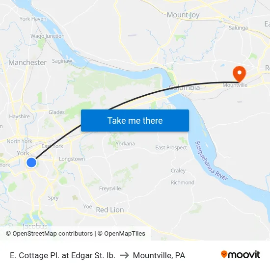 E. Cottage Pl. at Edgar St. Ib. to Mountville, PA map
