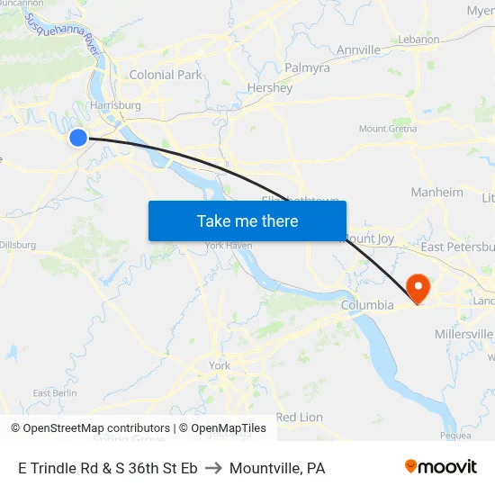E Trindle Rd & S 36th St Eb to Mountville, PA map