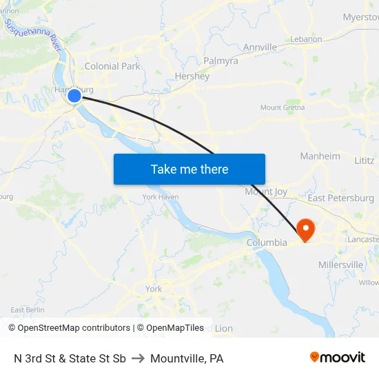 N 3rd St & State St Sb to Mountville, PA map