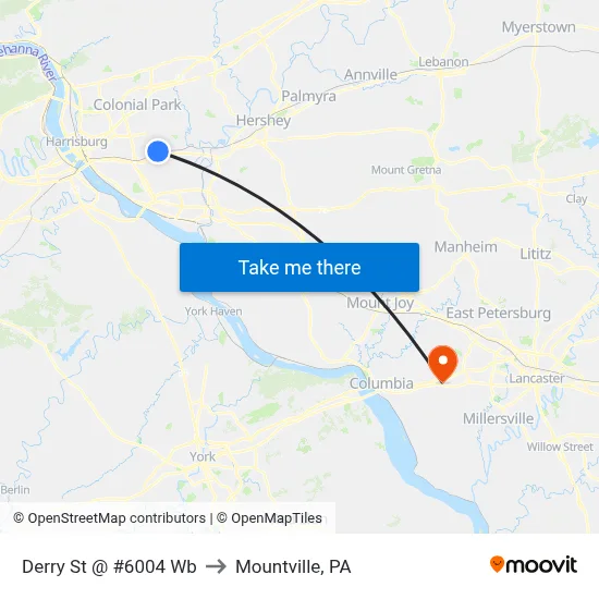 Derry St @ #6004 Wb to Mountville, PA map