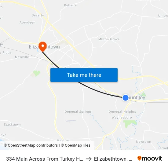 334 Main Across From Turkey Hill to Elizabethtown, PA map