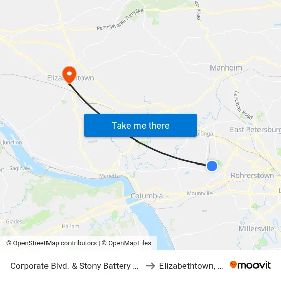 Corporate Blvd. & Stony Battery Rd. to Elizabethtown, PA map