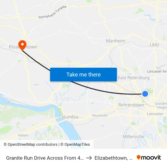 Granite Run Drive Across From 415 to Elizabethtown, PA map